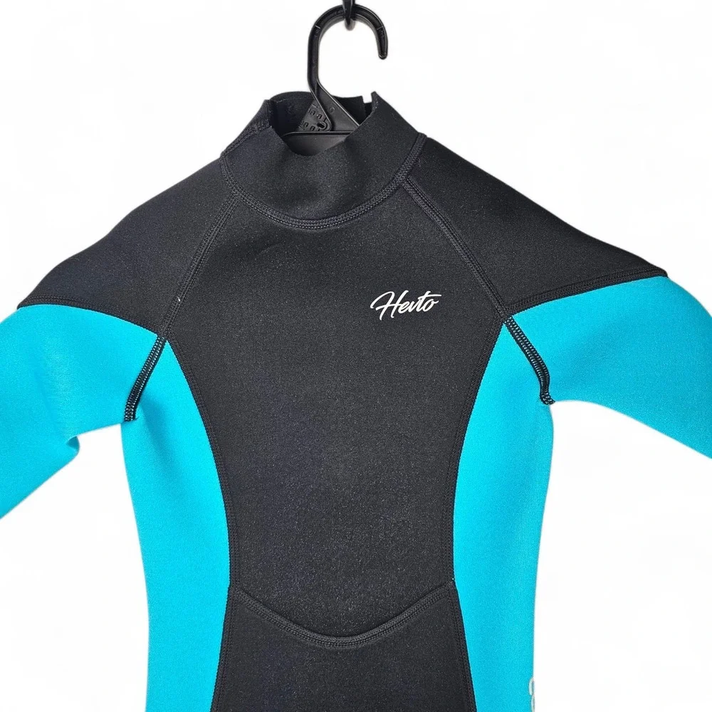 Hevto Vigor I Kids Wetsuit Size 6 , 3mm Neoprene Full Suit Blue Black Swim